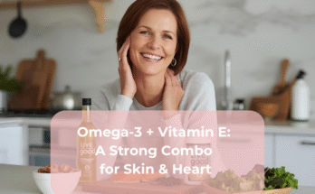 Omega-3 + Vitamin E: A Strong Combo for Skin & Heart Omega-3 + Vitamin E A Strong Combo for Skin & Heart